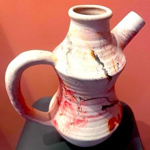 Vintage 1980s Vintage Nemadji Pottery Pitcher Southwest Aztec Decor